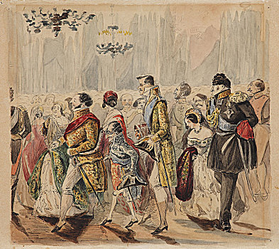 上流社会,跳舞,第一,区域,19世纪,艺术家