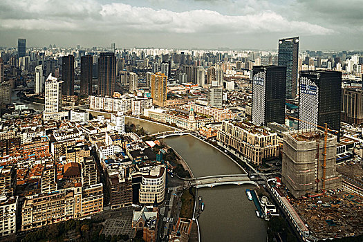 上海,苏州,溪流,航拍