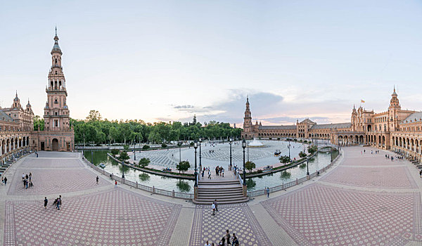 塞维利亚西班牙广场美丽的风景