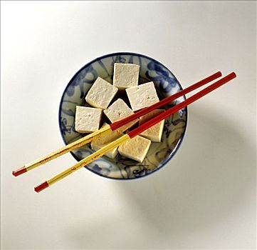 豆腐,盘子,筷子