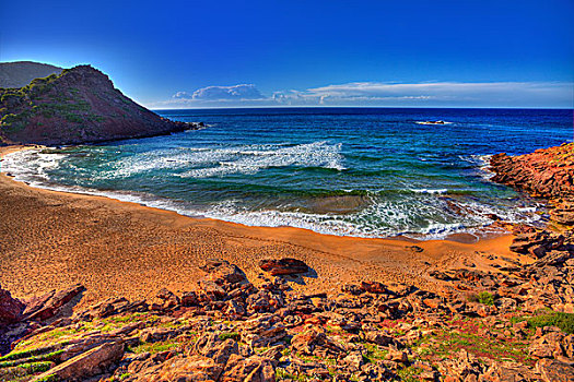 海滩,米诺卡岛,巴利阿里群岛,西班牙