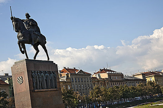 雕塑,国王,萨格勒布,克罗地亚