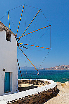传统风车,米克诺斯岛,希腊