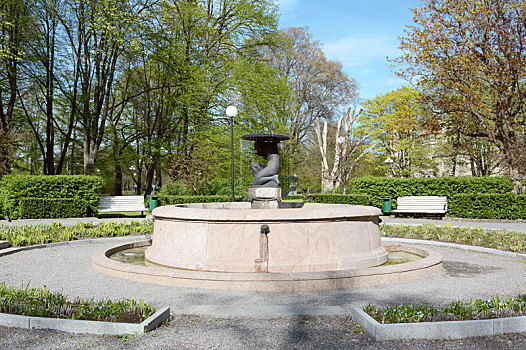 喷泉,水,特征,广场,塔林,爱沙尼亚