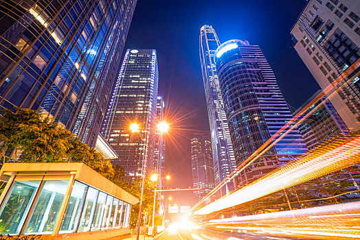 城市建筑夜景和街道