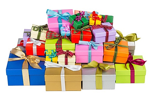 彩色,礼盒留白,卡片,堆,心形,饼干圣诞礼物,装饰,树儿童,打开,礼物