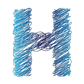 素描,字母h