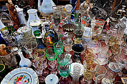 玻璃,瓷器,市场,慕尼黑,巴伐利亚,德国,欧洲