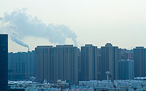 城市雪景