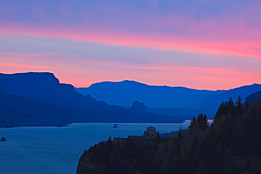 日出,上方,皇冠,哥伦比亚河峡谷国家风景区,俄勒冈,美国