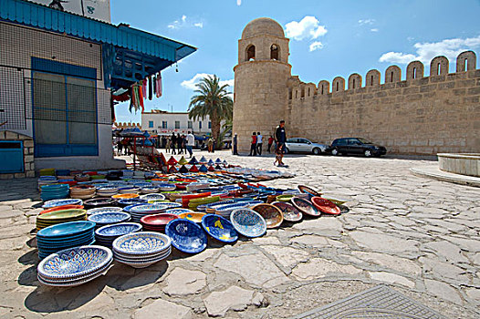 街道,销售,陶器,麦地那,突尼斯,非洲
