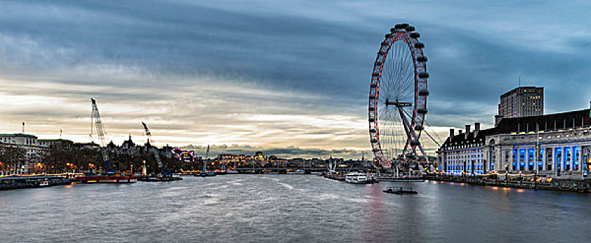 风景,图像,伦敦,天际线,威斯敏斯特桥,看,东方
