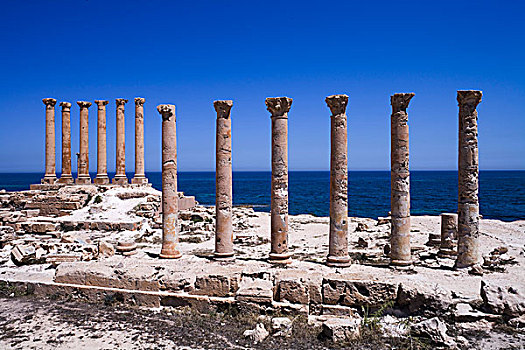 遗址,古城,萨布拉塔,的黎波里塔尼亚,利比亚