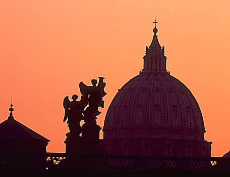 圣徒,大教堂,圆顶,雕塑,梵蒂冈,罗马,意大利