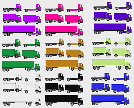 矢量,插画,交通工具,货运卡车,货车