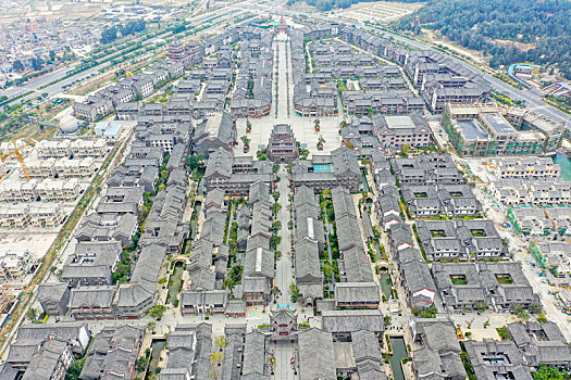 航拍福建福州平潭海坛古城