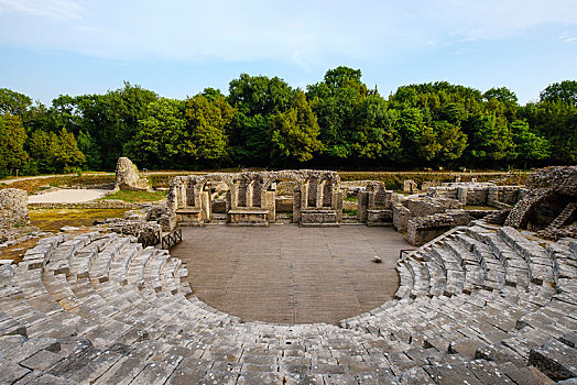 罗马剧场,古城,国家公园,靠近,阿尔巴尼亚,欧洲