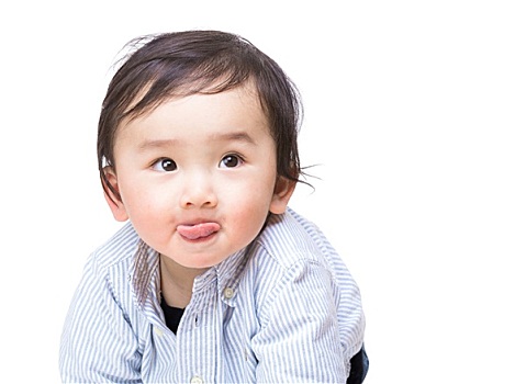 亚洲人,男婴,展示,舌头