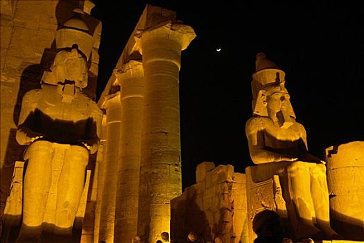 路克索神庙,尼罗河,埃及,庙宇,植物,雕塑,拉美西斯二世,第一