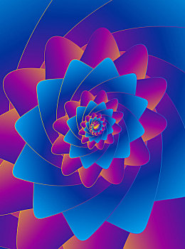 蓝色,紫色,紫色渐变螺旋状,抽象花瓣海报背景