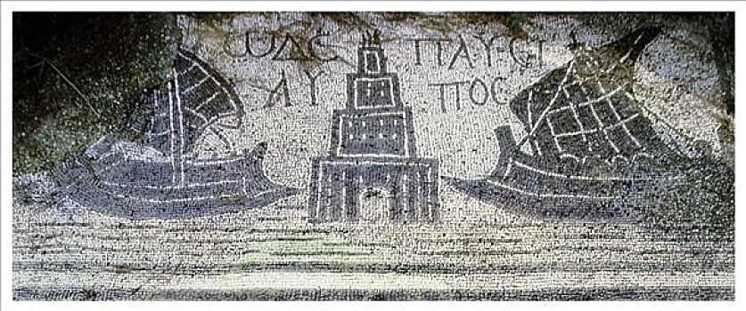 罗马,镶嵌图案,展示,墓地,靠近,意大利