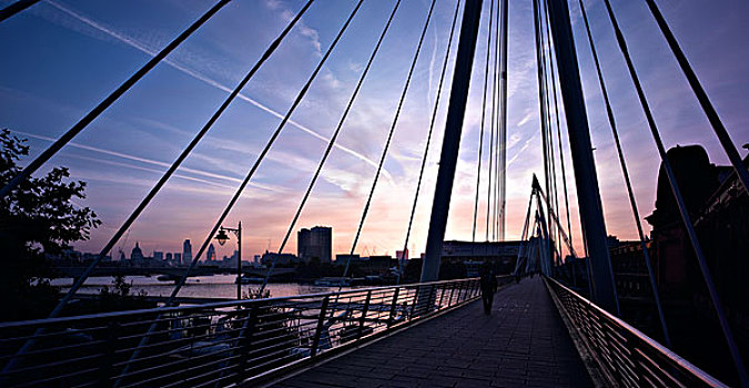 桥,黎明,伦敦