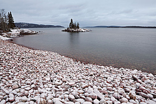 圆石滩,苏必利尔湖,安大略省,加拿大