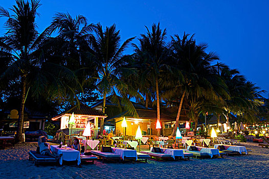 海滩,餐馆,喇嘛,苏梅岛,岛屿,泰国,亚洲
