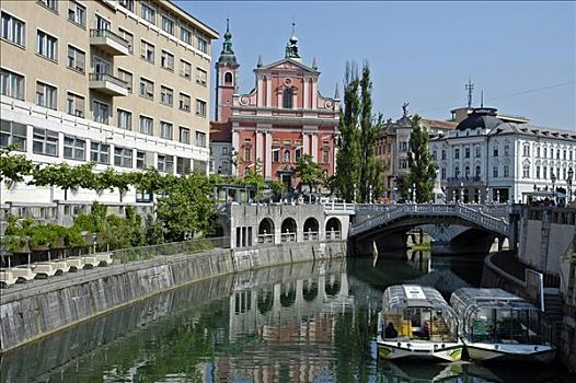 圣芳济修会,教堂,穿过,卢布尔雅那,斯洛文尼亚