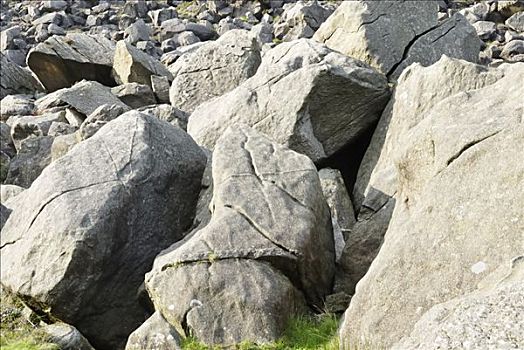 巨大,花冈岩,石头,湖,格兰达洛,威克洛郡,爱尔兰