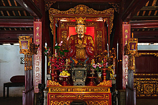 雕塑,孔子,文学作品,庙宇,河内,越南