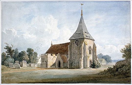 教堂,靠近,19世纪,艺术家