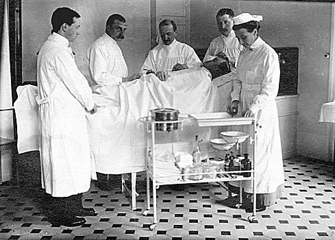 医疗,健康,手术,病人,四个,医生,一个,医护人员,20世纪30年代,精准,位置,未知,德国,欧洲