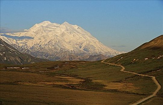 山,麦金利山,晨光,德纳里峰国家公园,阿拉斯加,美国