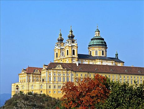 梅克,教堂,多瑙河,下奥地利州,奥地利,欧洲