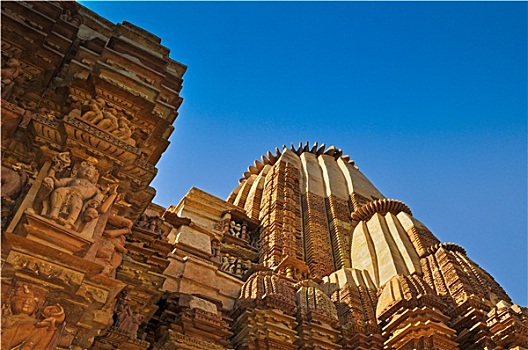 上面,庙宇,克久拉霍,印度,世界遗产