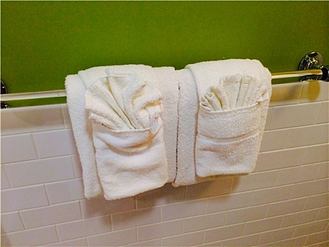 整洁的浴室毛巾