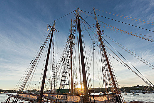 美国,新英格兰,马萨诸塞,纵帆船,节日,帆船,桅杆