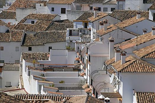 屋顶,烟囱,安达卢西亚,西班牙,欧洲