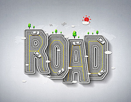 自然,模版,文字,道路