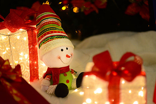 庆祝圣诞营造节氛围的装饰品雪人