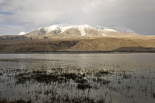 帕米尔高原雪山湖泊