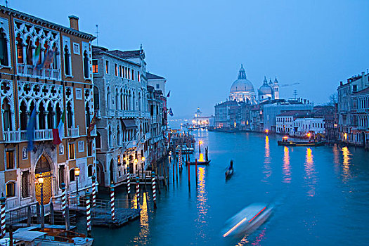 大运河,黄昏,威尼斯,威尼托,意大利