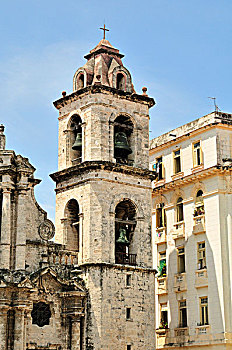 大教堂,广场,老,城镇,哈瓦那,世界遗产,古巴,加勒比