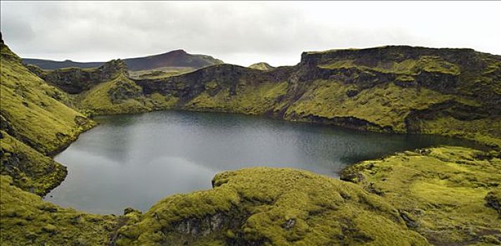 湖,老,火山口,区域,冰岛
