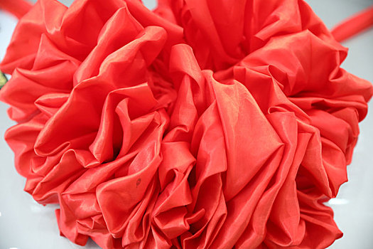 红色,丝绸,制作,大红花