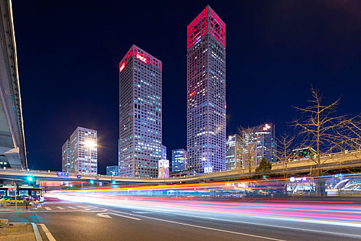 北京街道夜景