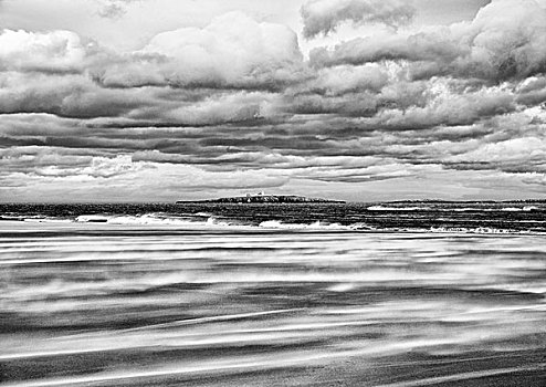 风吹,白天,沙滩,法恩群岛,背景,诺森伯兰郡,英国