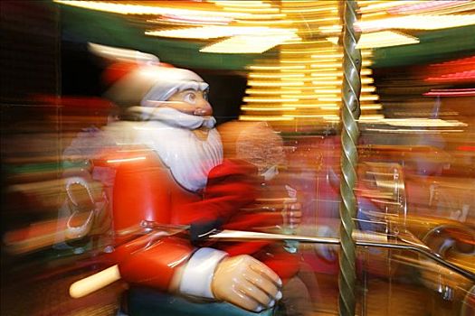 圣诞老人,骑,旋转木马,德国