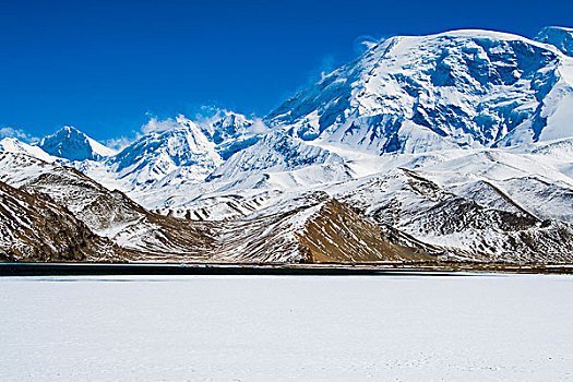 新疆,雪山,湖泊,湖面,冰块